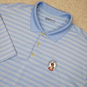 Nike Light Blue Striped Polo Shirt